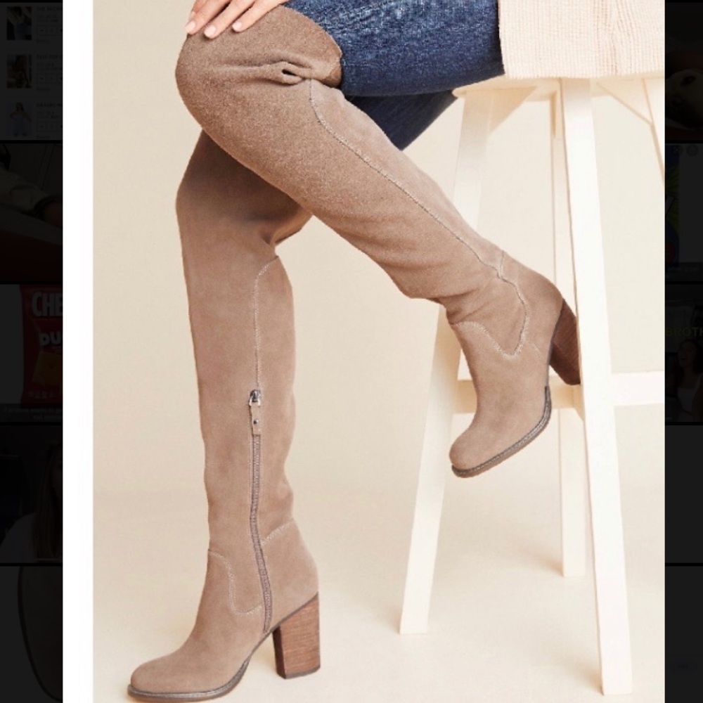 Kelsi Dagger Logan Over the Knee Boot Warm Grey